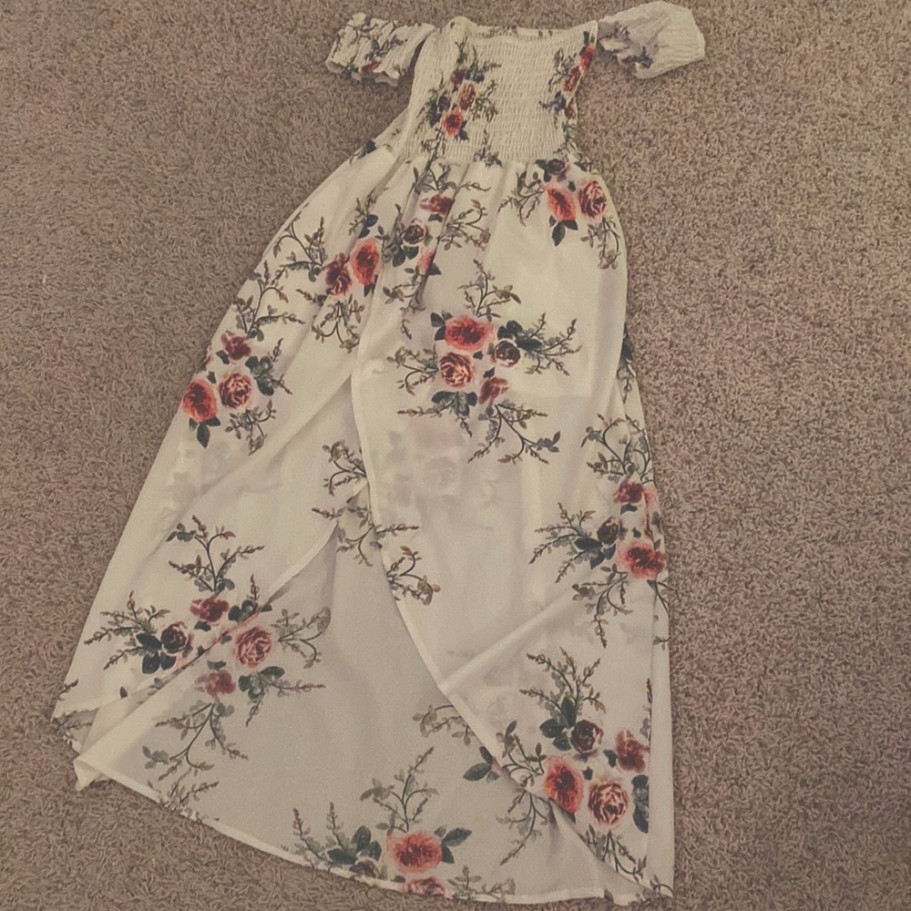Floral White Dress